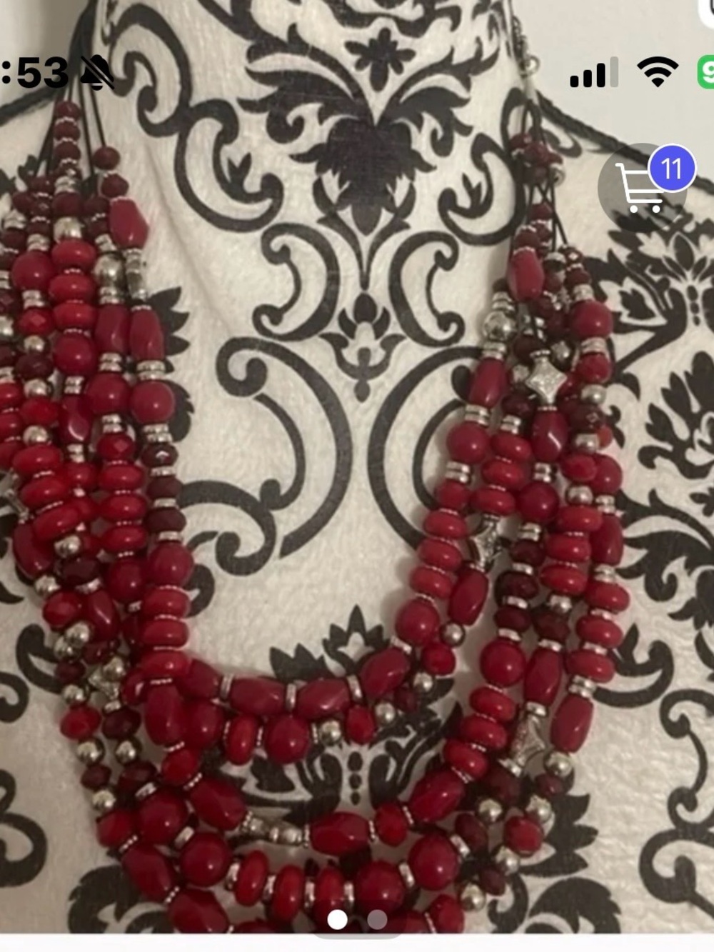 Premier Designs Bold Red Beaded Necklace